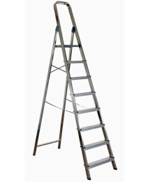 Escalera Aluminio 8 Peldaños Plegable | Herrajes HE