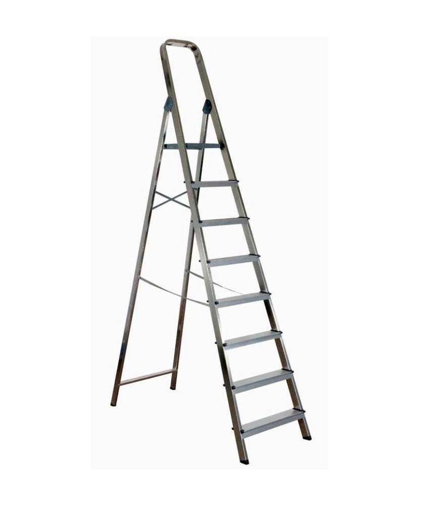 Escalera Aluminio 8 Peldaños Plegable | Herrajes HE