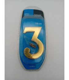 Número 3 de Latón Duradero y Elegante | Herrajes HE