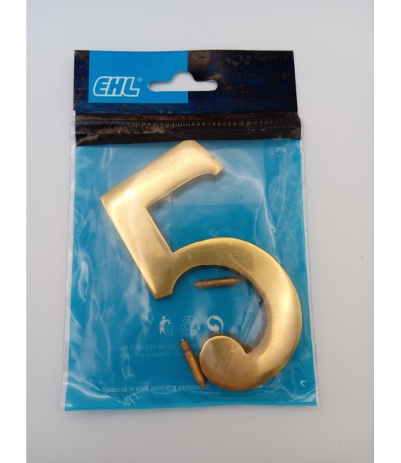 Número 5 de Latón Resistente para Exteriores | Herrajes HE