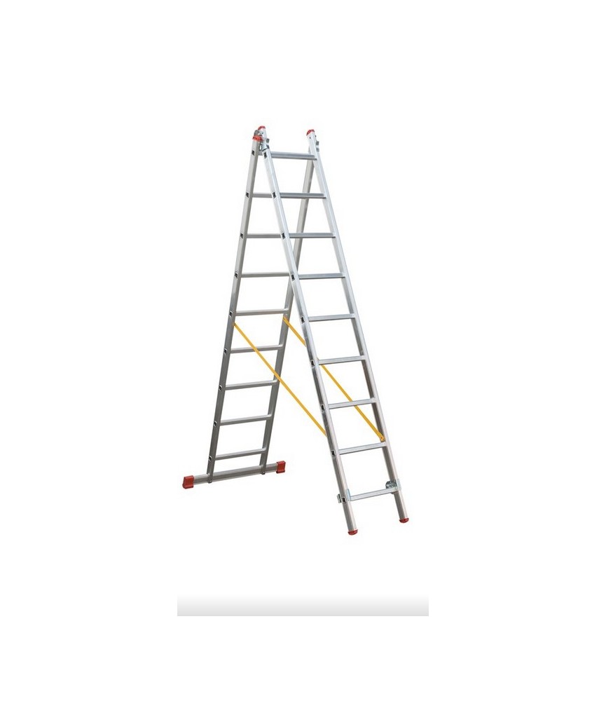 Escalera 3 Tramos Aluminio 9 Peldaños | Herrajes HE