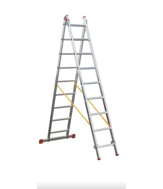 Escalera 3 Tramos Aluminio 9 Peldaños | Herrajes HE