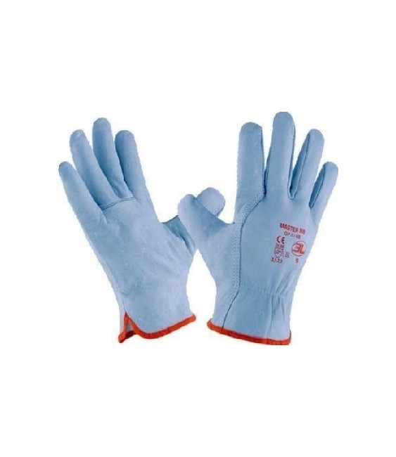 Guantes Piel Vacuno Gris Talla 10 | Herrajes HE