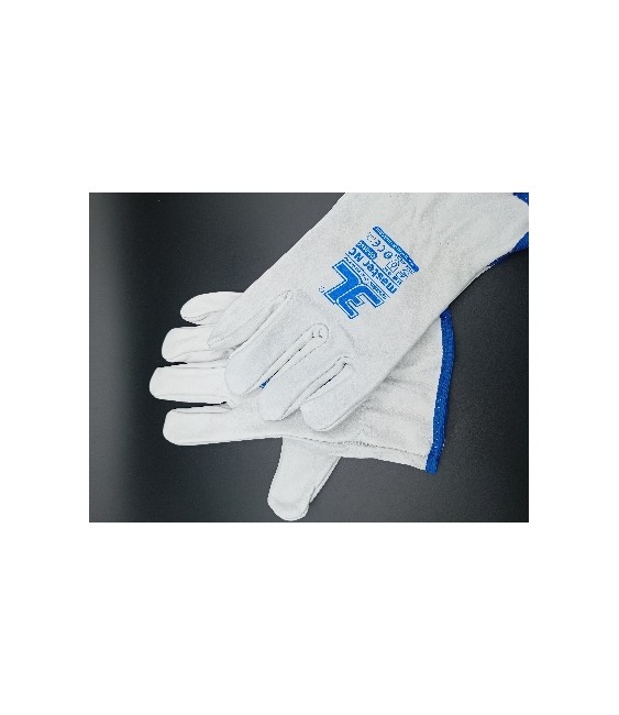 Guantes Piel Vacuno Gris Talla 8 | Herrajes HE