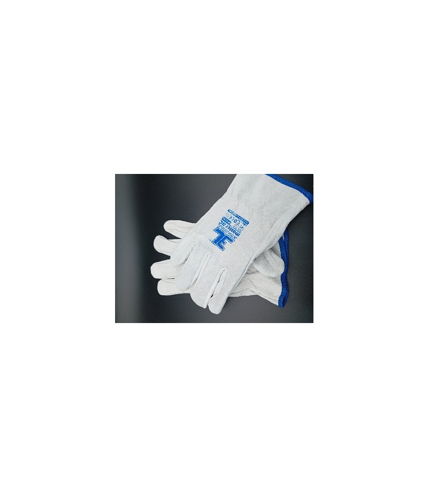Guantes Piel Vacuno Gris Talla 9 | Herrajes HE