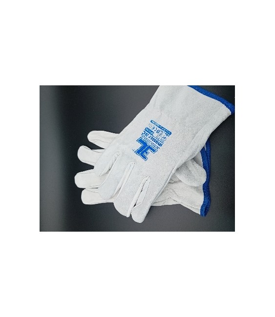 Guantes Piel Vacuno Gris Talla 9 | Herrajes HE