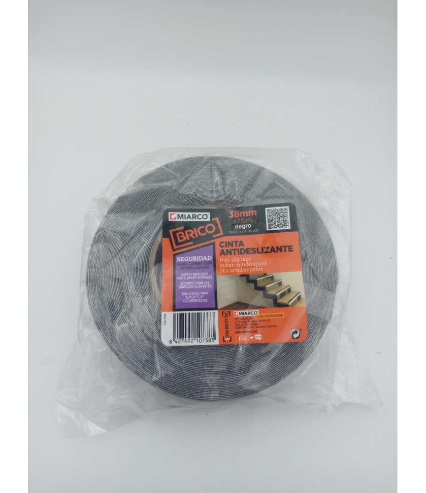 Cinta Antideslizante Negra 38mmx15m | Herrajes HE