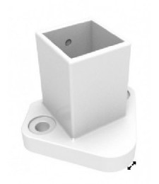 Base Aluminio 40x40 Inclinada Blanco 9445PRI | Herrajes HE