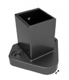 Base Aluminio 40x40 Inclinada Negro 9443PRI | Herrajes HE