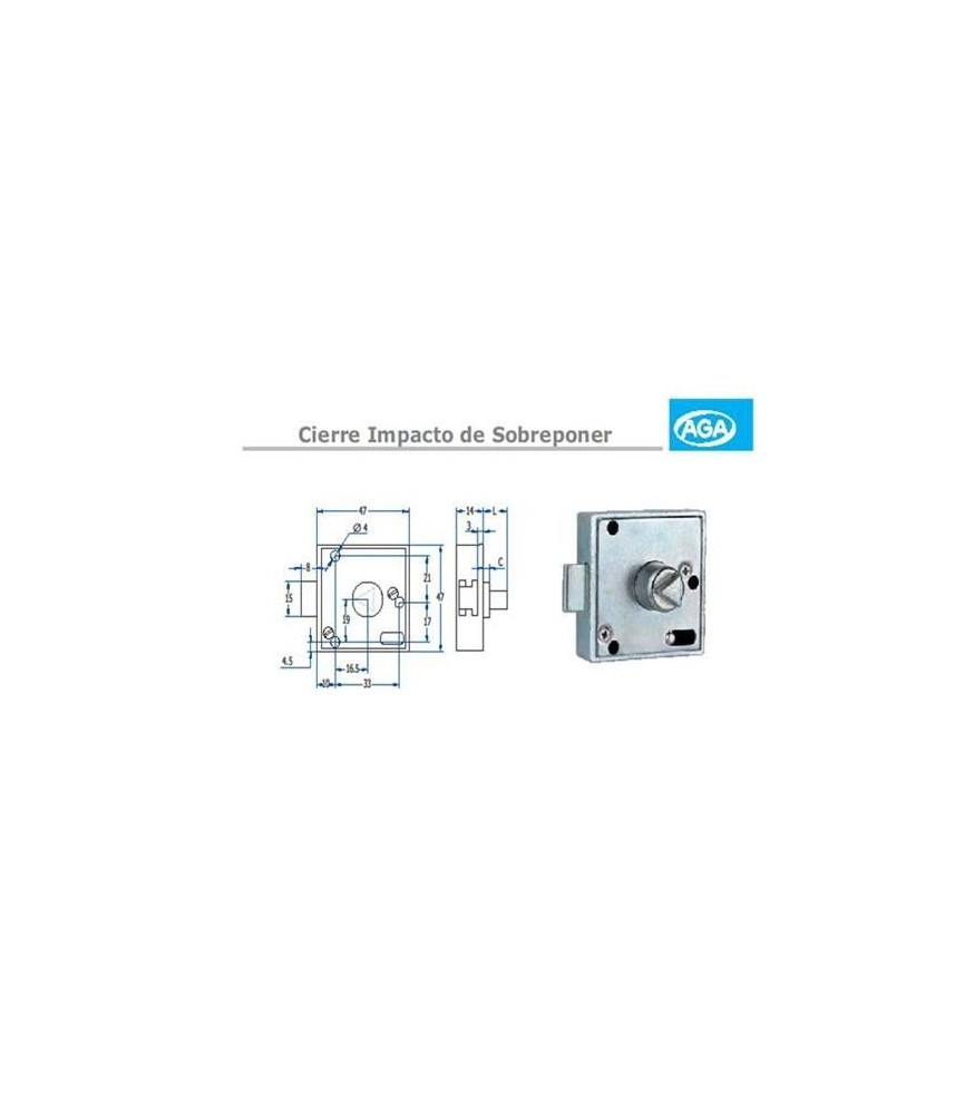 Cerradura Triángulo 8mm con Muelle RF-593 | Herrajes HE