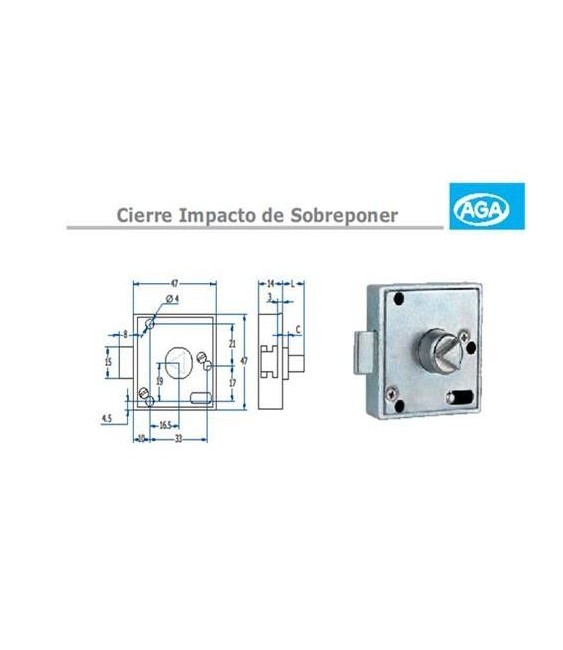 Cerradura Triángulo 8mm con Muelle RF-593 | Herrajes HE