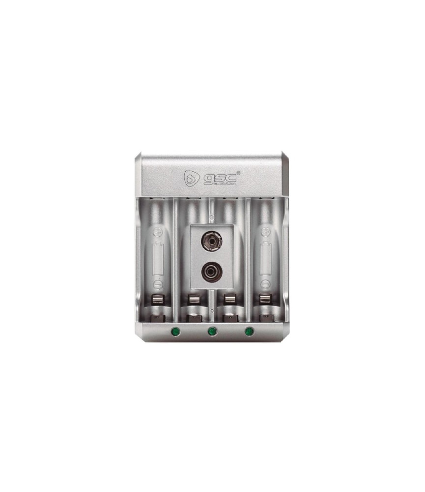 Cargador GSC Pilas Recargables AA/AAA/9V | Herrajes HE