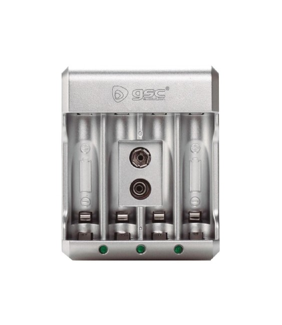 Cargador GSC Pilas Recargables AA/AAA/9V | Herrajes HE