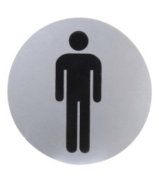 CARTEL ALUM.BAÑO HOMBRE DIAM.12cm
