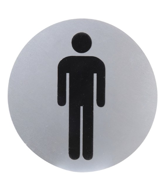 CARTEL ALUM.BAÑO HOMBRE DIAM.12cm