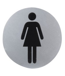 CARTEL ALUM.BAÑO MUJER DIAM.12cm