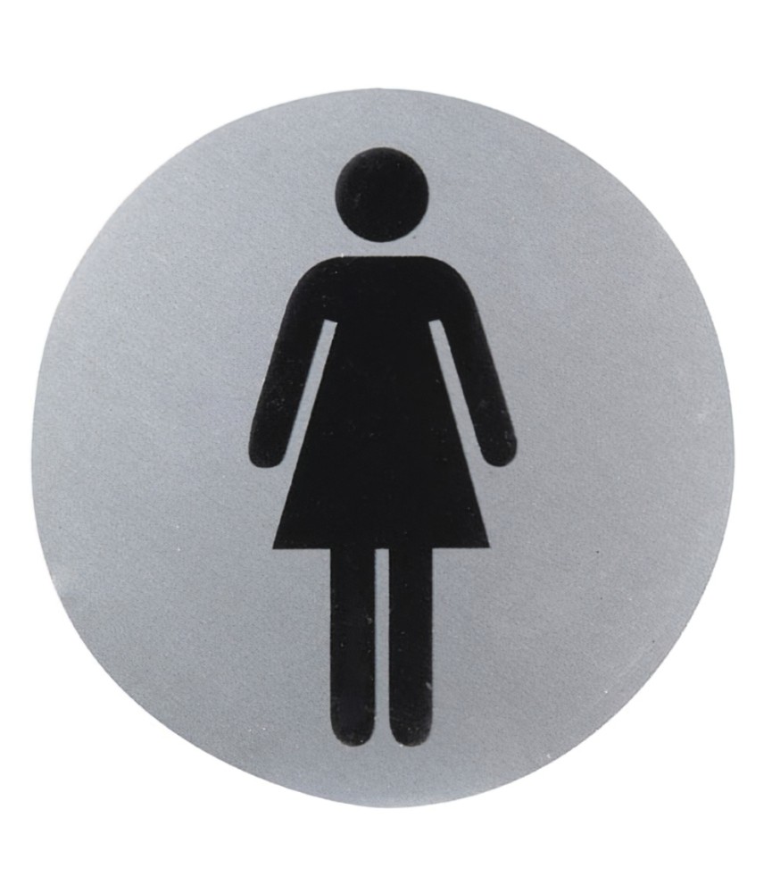 CARTEL ALUM.BAÑO MUJER DIAM.12cm