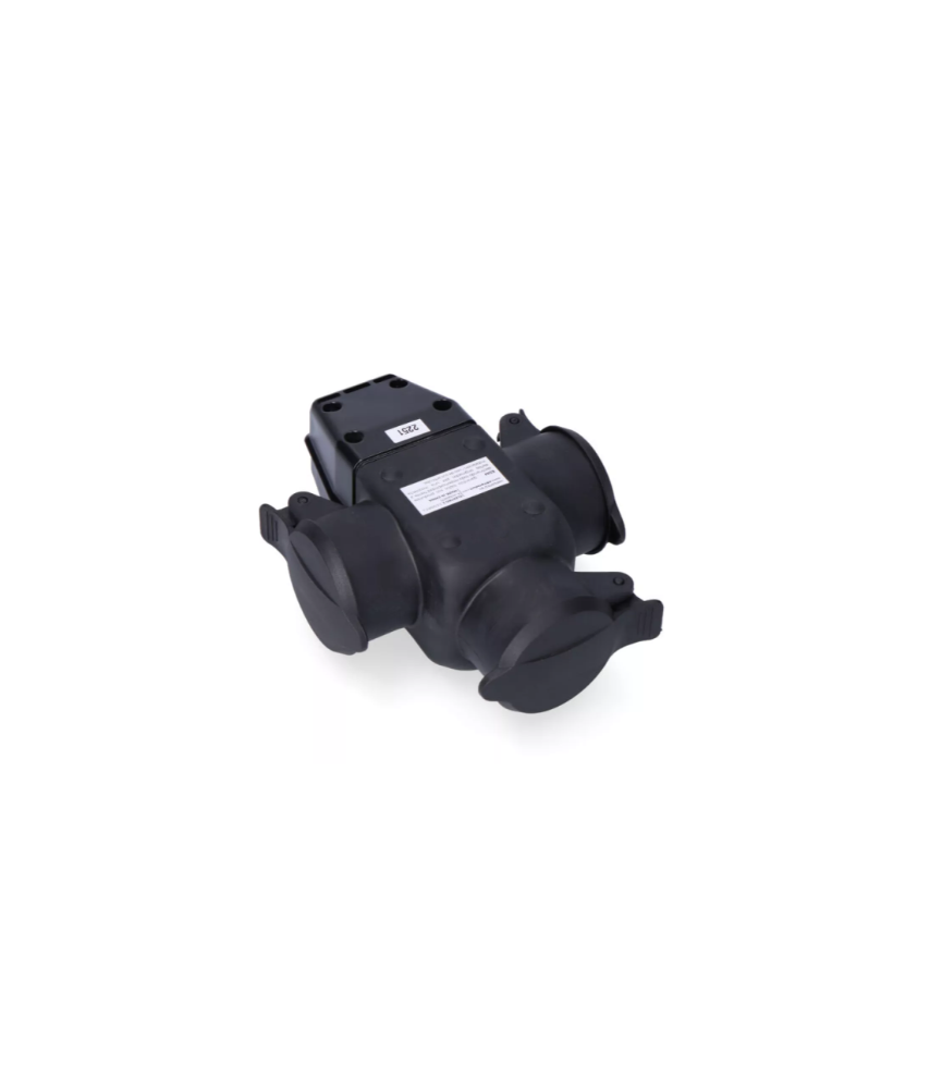 TRIPLE DE GOMA AEREO T/TL 16A IP44 CON TAPAS DE PROTECCION