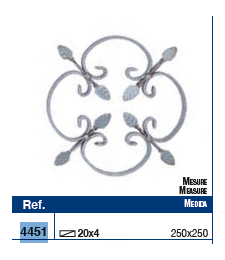 Roseta 10x5 250mm Ref. 4451 | Herrajes HE